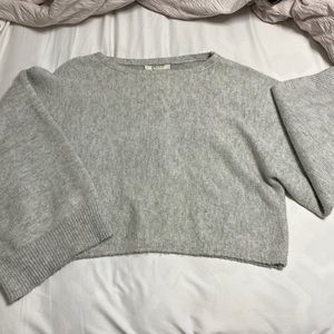 Light gray soft slightly cropped sweater